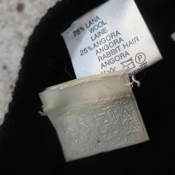 Womens Krizia Maglia Wool Angora Black Brown Tie Dye Midi Sweater Dress 40 US/XS - Picture 9 of 16